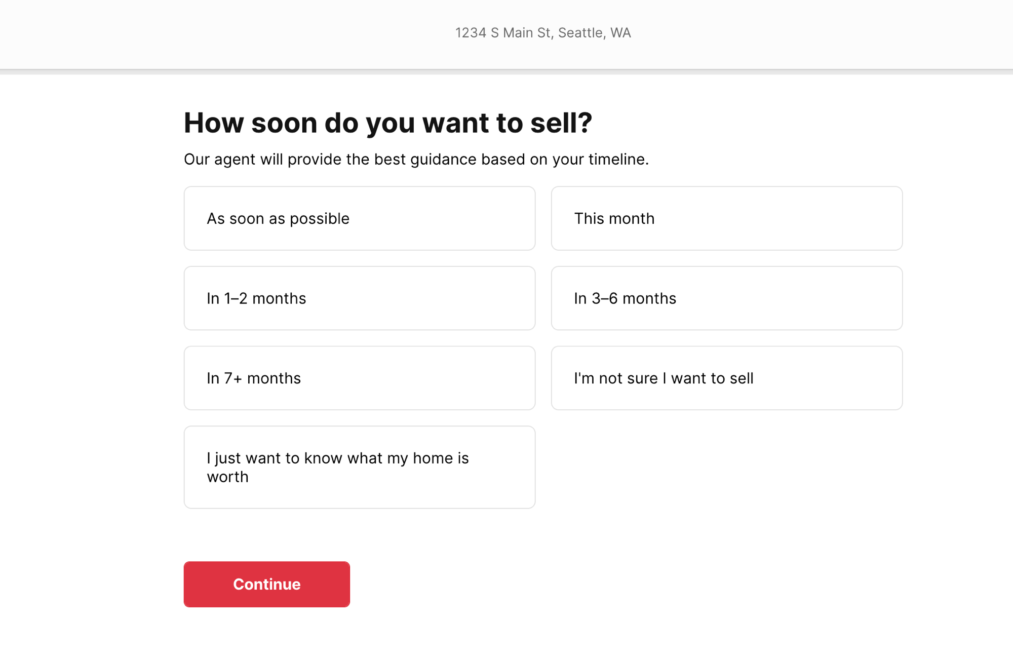 Redfin sell timeline question screenshot