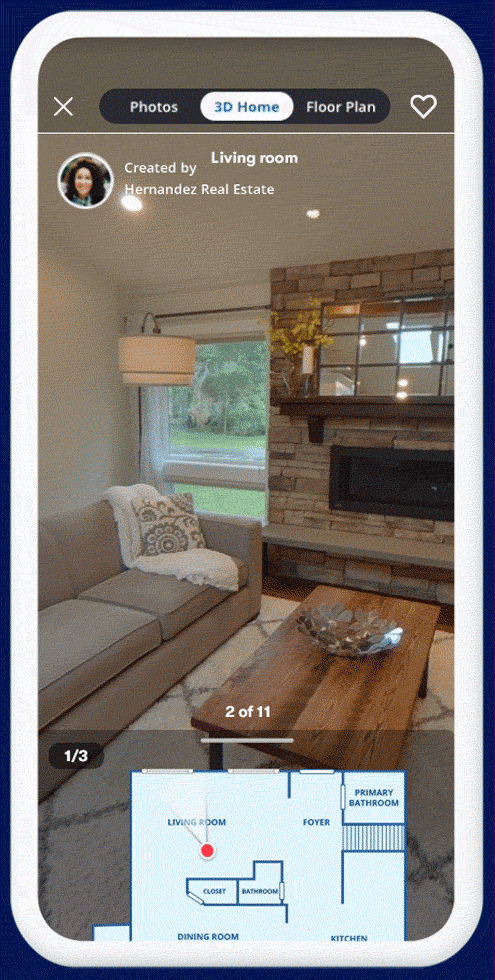 Zillow 3D Home interactive floor plans official hero animation